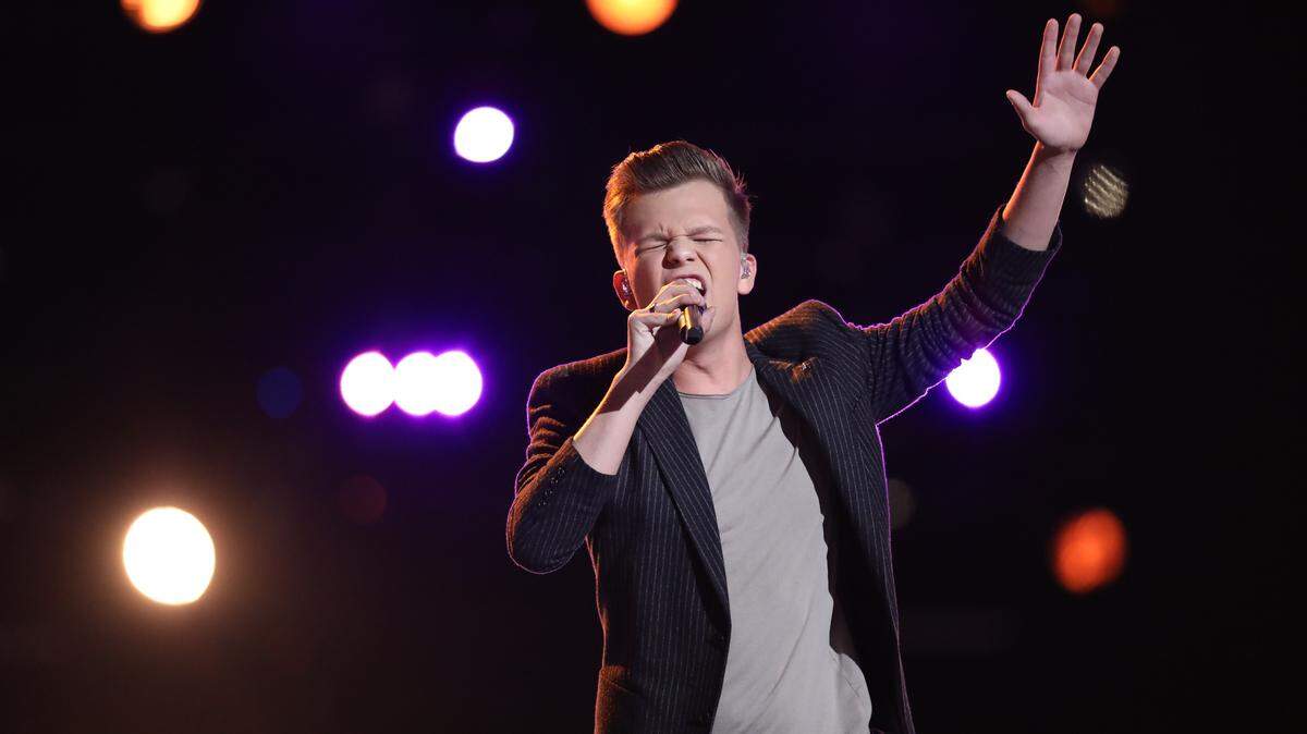 Britton Buchanan performs on the May 15 episode of "The Voice" on NBC.