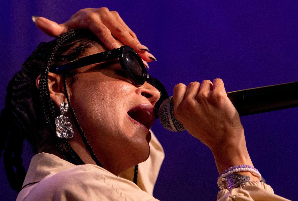 Digable Planets bring their groove to Day 2 of the Hopscotch Music Festival Friday, Sept. 8 2023 at City Plaza in Raleigh.