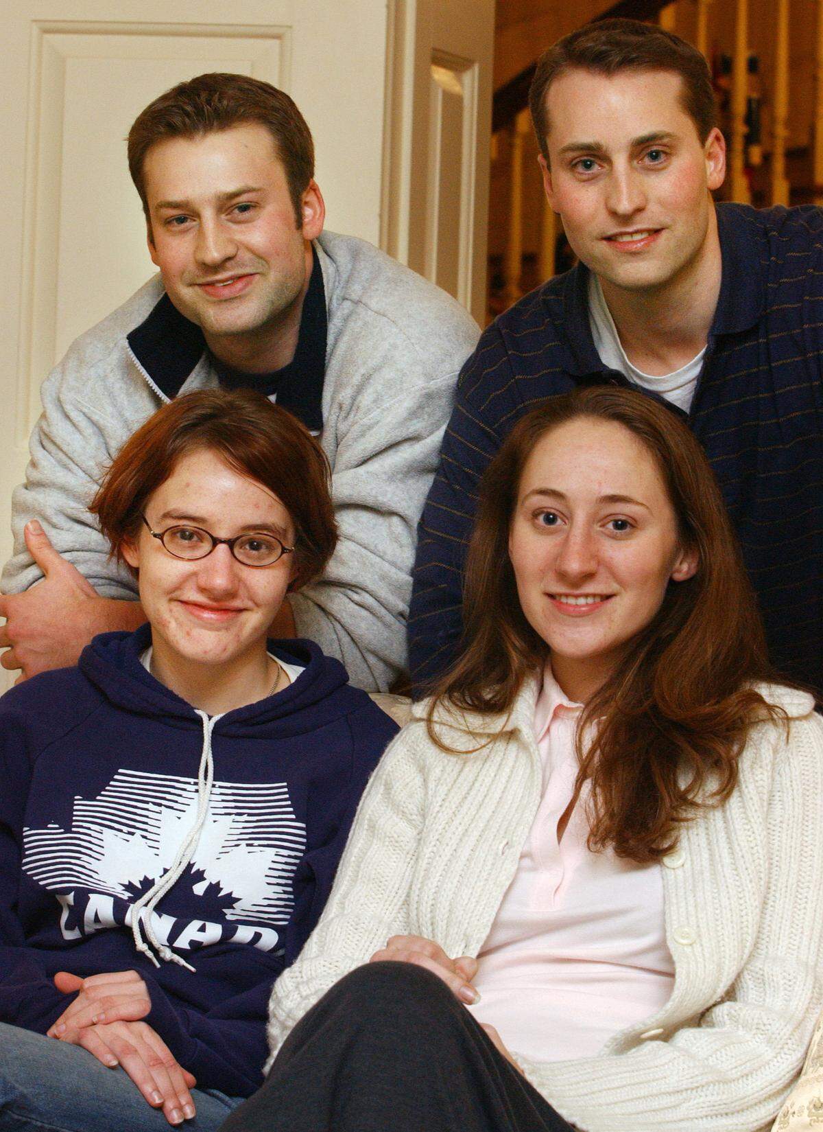 The Peterson children, photographed Jan 24, 2002 in their father’s house in the Forest Hills neighborhood of Durham. From left clockwise: Todd Peterson, 25, Clayton Peterson, 27, Martha Ratliff,19, and Margaret Ratliff, 20.