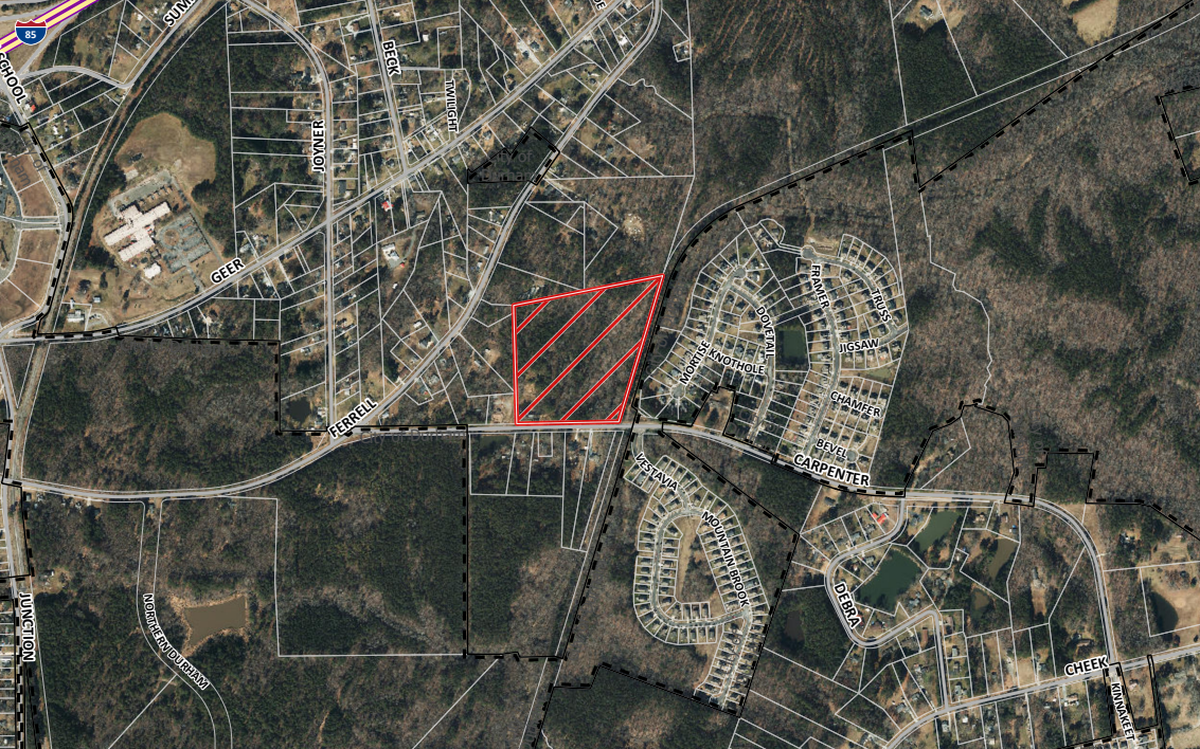 A 98-townhome community is proposed along rapidly developing Carpenter Road in east Durham.