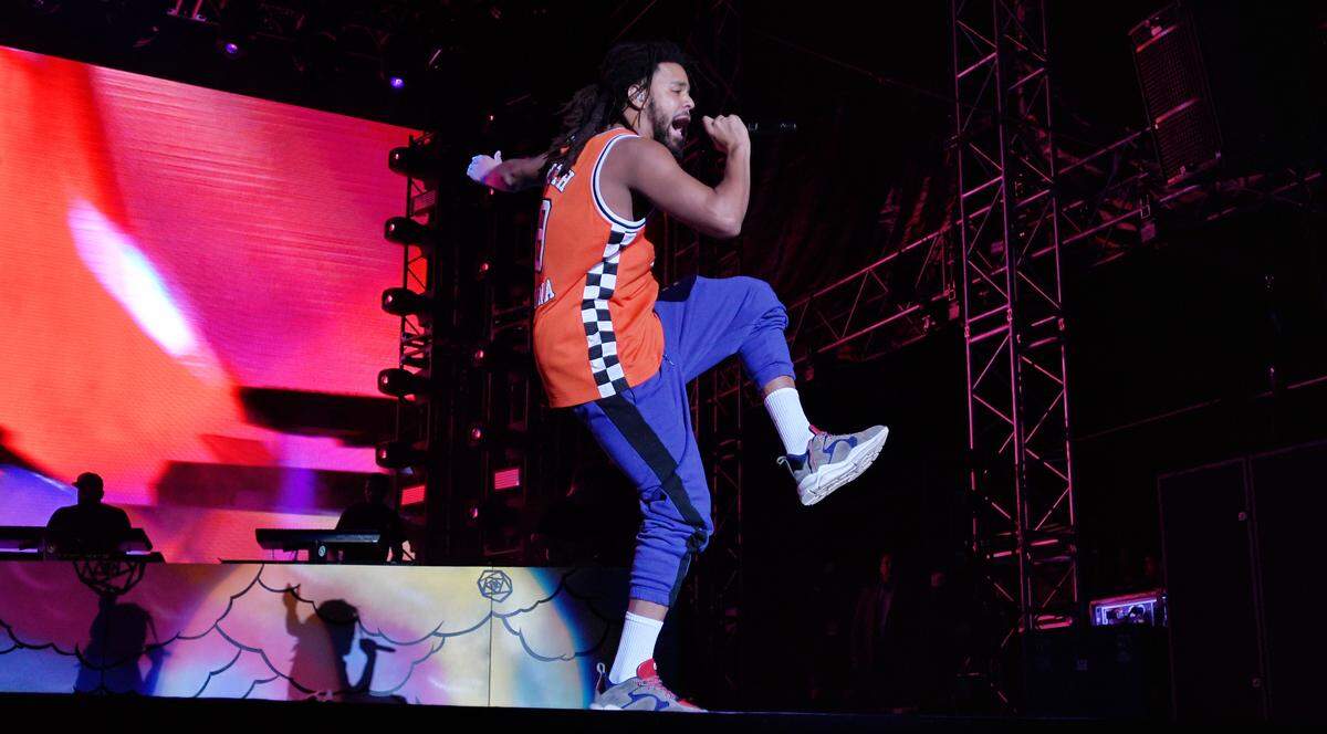 J. Cole performs at his inaugural Dreamville Festival at Raleigh’s Dix Park Saturday night, April 6, 2019.
