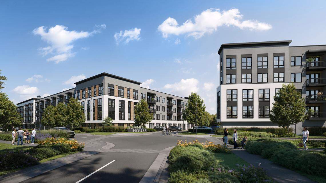 A rendering of Summit House, a new apartment complex inside Veridea, the $3 billion mixed-use community coming to Apex.
