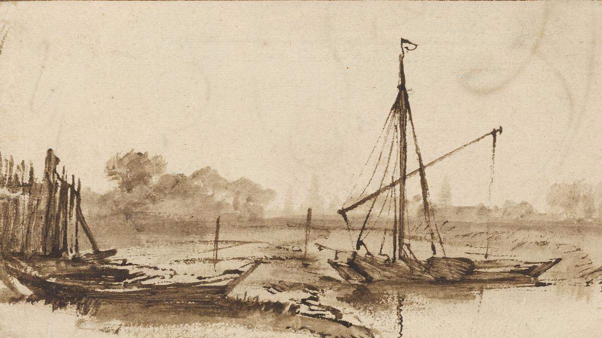 Rembrandt’s “Landscape with Canal and Boats” will be on display at the Ackland Art Museum in Chapel Hill, N.C. as part of “Drawn to Life: Master Drawings from the Age of Rembrandt in the Peck Collection,” which includes dozens of 17th and 18th century drawings by Dutch and Flemish artists.