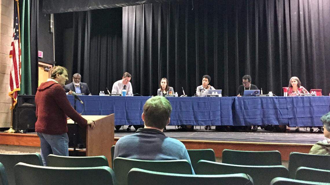 Several parents told the Chapel Hill-Carrboro School Board on Thursday, March 6, 2020, that their children are being harmed by the loss of Exceptional Children program teaching assistants.