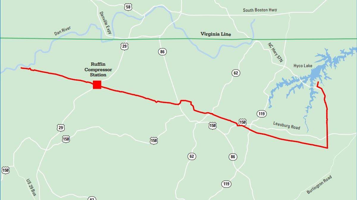Dominion is planning to build a pipeline that will cross parts of Rockingham, Caswell and Person counties, in part to supply Duke Energy’s proposed natural gas powerplants. The 45-mile pipeline could be completed in 2027.