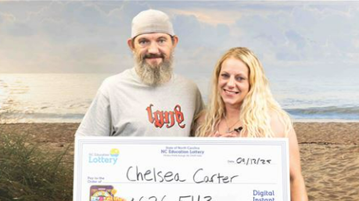 Chelsea Carter was playing a digital Monopoly game in the North Carolina Education Lottery when she won the jackpot at 2 am, lottery officials said.