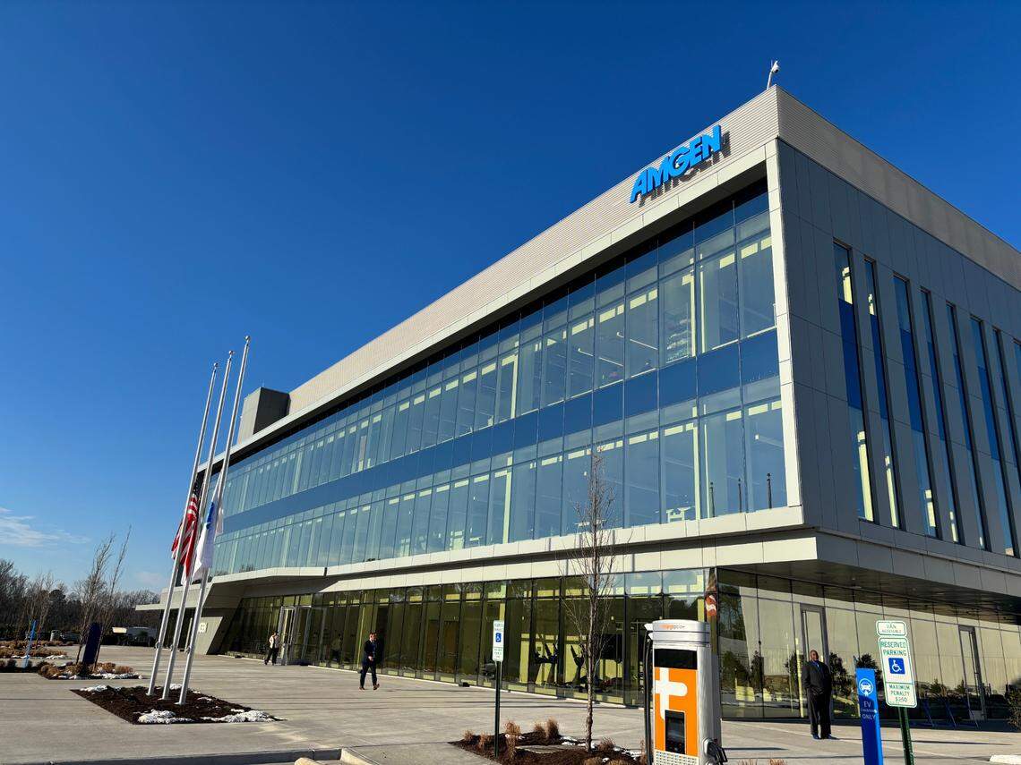 Amgen opened its drug substance production plant in Holly Springs, NC on Jan. 24, 2025.