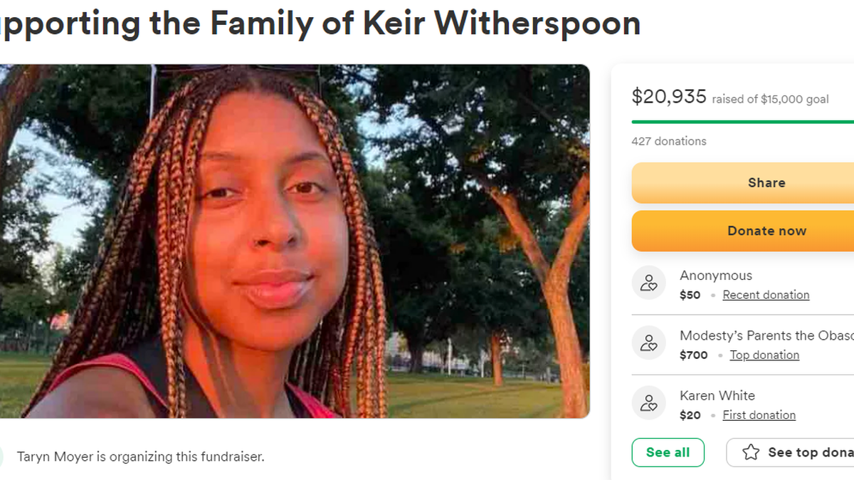 A GoFundme was created to support the family of Keir Witherspoon, the 24-year-old woman from Durham who was killed in a head-on collision on I-40 on Nov. 20 in Alamance County.