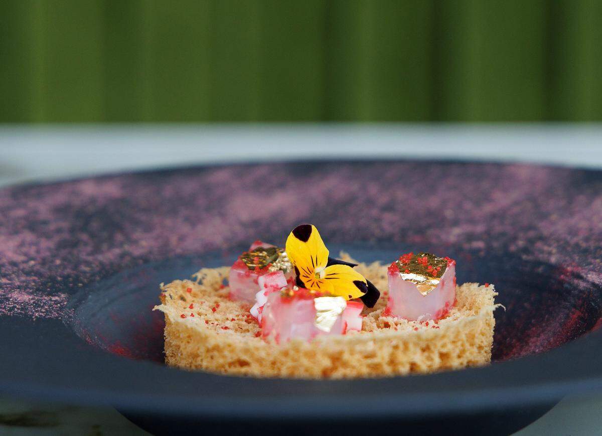 The "North Meets South" dessert is photographed at Tamasha Modern Indian on Wednesday, May 8, 2024, in Raleigh, N.C.