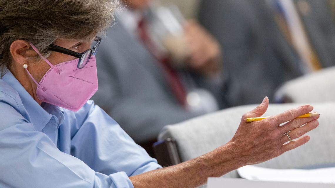 Rep.Pricey Harrison speaks against sports betting legislation during the House Judiciary 1 committee meeting on Tuesday, June 21, 2022 in Raleigh, N.C.