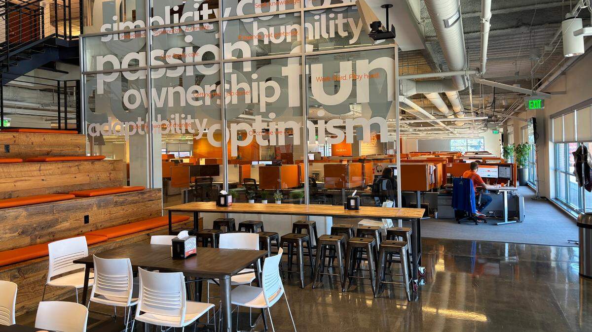 Inside the downtown Durham offices of Avalara, a Seattle-based tax compliance software provider.