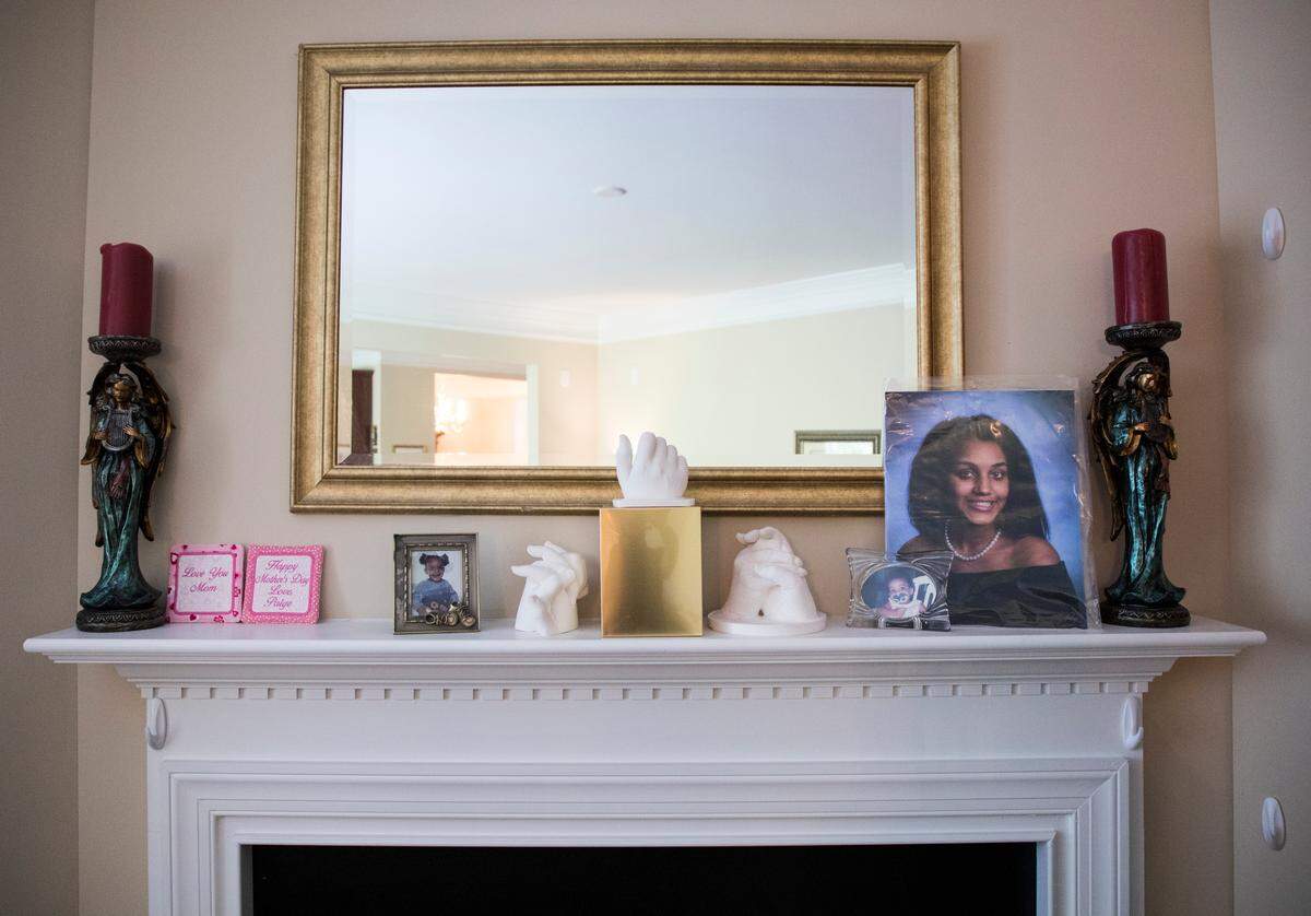 Paige Merical’s ashes sit in a gold box at her home in Wake Forest, alongside plaster molds of her parents hands holding hers before she died in April. She was caught in a rip current while visiting Emerald Isle.