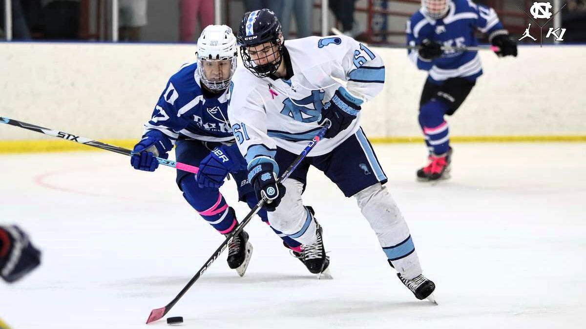 UNC’s Tar Heel men’s hockey team shut out rival Duke University 15-4 in an Oct. 4 exhibition match to raise money for breast cancer research. A pending land deal could win the team its own 2,000-seat arena in Chapel Hill in a few years.