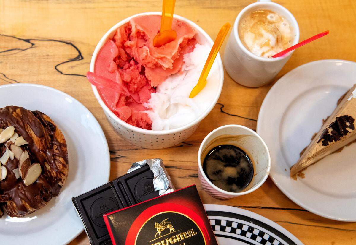 Autostrada Gelato & Coffee uses all-natural ingredients and locally sourced coffee beans from Carrboro Coffee Roasters. The shop also sells pastries.