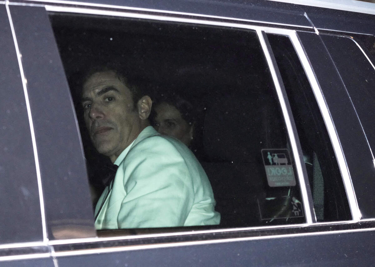 Sacha Baron Cohen departs Madison Square Garden, the venue for the wedding celebrations of Taylor Swift and Travis Kelce, in New York, U.S., early in the morning of July 4, 2026.