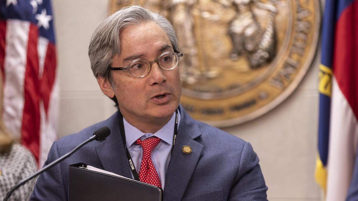 North Carolina Sen. Michael Lee speaks during a press conference held by N.C. Senate Republicans about the Parents’ Bill of Rights legislation on Wednesday, Feb. 1, 2023, in Raleigh, N.C.