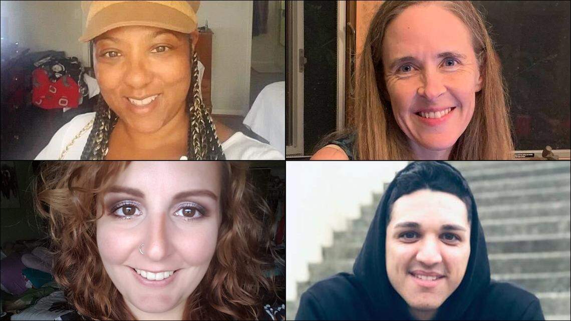 Clockwise from top left Nicole Connors, Susan Karnatz, Gabriel Jesús Torres and Mary Beth Marshall were all killed Thursday evening, Oct. 13, 2022, in the Hedingham neighborhood of Raleigh.