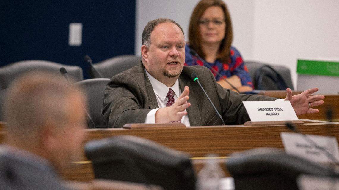 Senator Ralph Hise voices opposition to SB 711, the NC Compassionate Care Act, which would legalize medical marijuana in North Carolina, during a Senate committee meeting on Thursday, August 26, 2021 at the Legislative Office Building in Raleigh, N.C.