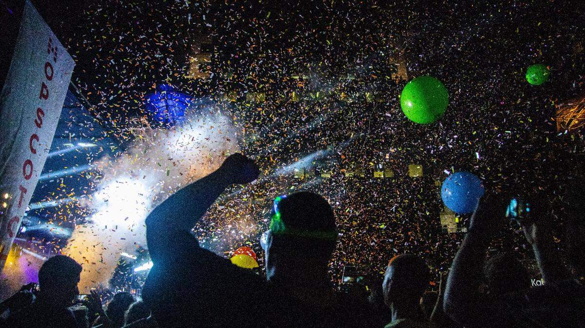 The Flaming Lips perform at City Plaza in Raleigh Thursday, September 6, 2018 during the annual Hopscotch Music Festival.