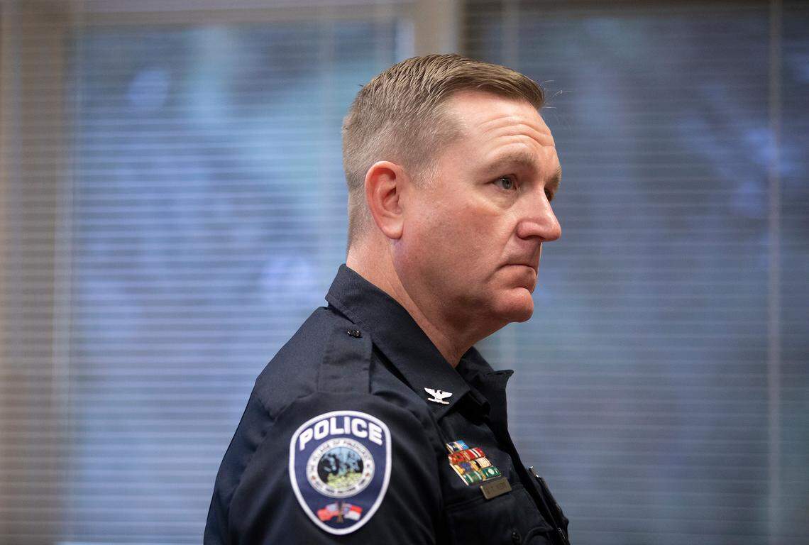 Pinehurst Police Chief Glen Webb is photographed at the Pinehurst Police Department on Tuesday, Oct. 29, 2024, in Pinehurst, N.C.