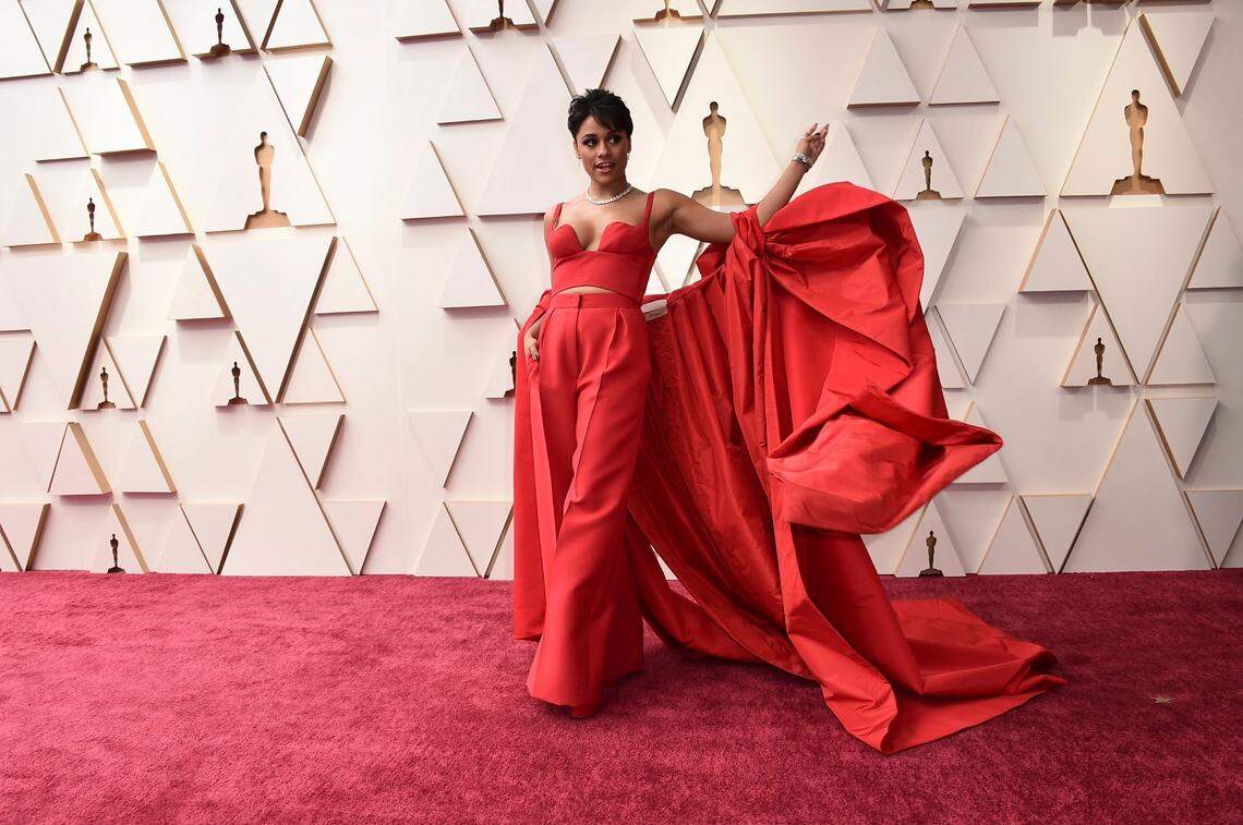Ariana DeBose, who grew up in the Triangle, arrives at the Oscars on Sunday, March 27, 2022, at the Dolby Theatre in Los Angeles. She won Best Supporting Actress for “West Side Story.”
