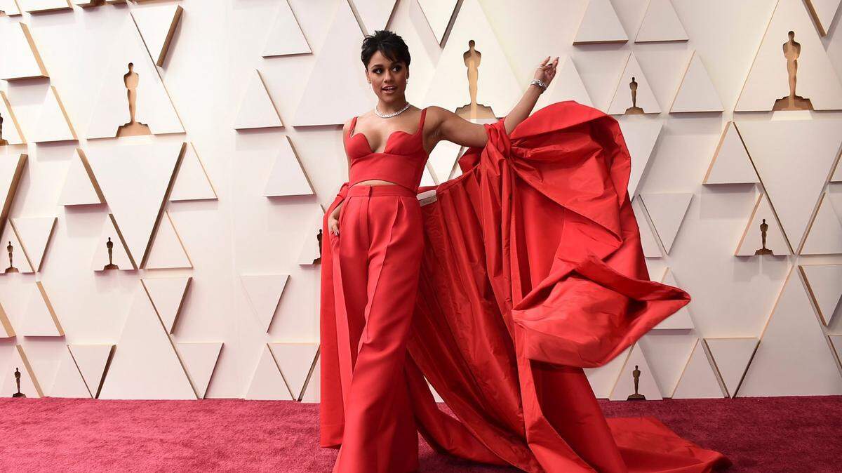 Ariana DeBose arrives at the Oscars on Sunday, March 27, 2022, at the Dolby Theatre in Los Angeles.