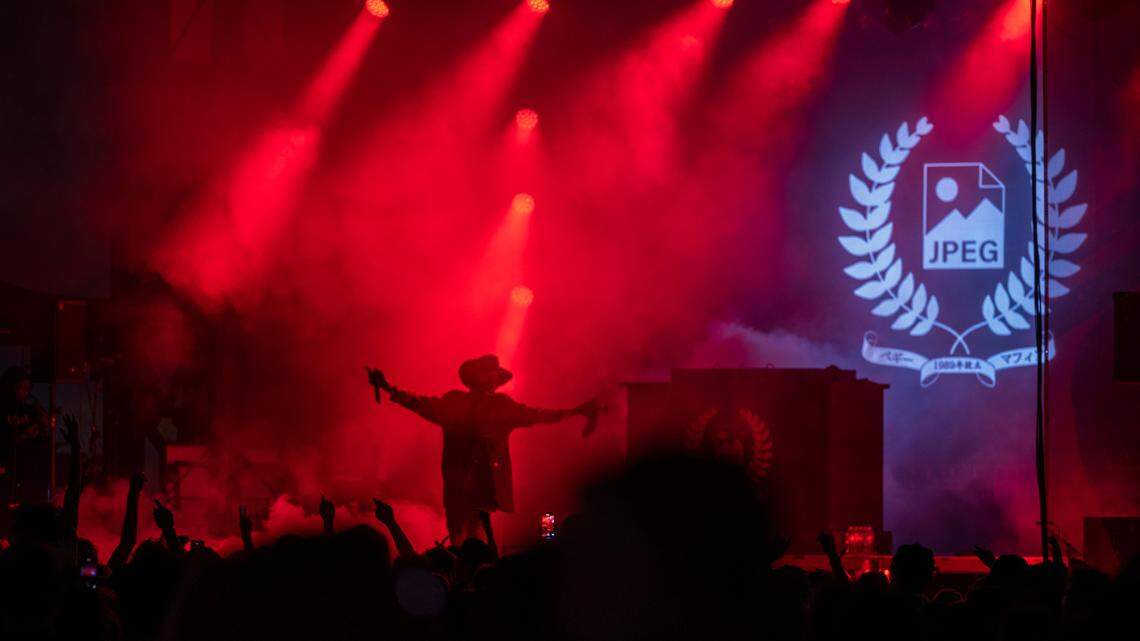 JPEGMAFIA performs at Moore Square during the Hopscotch Music Festival in Raleigh on Thursday, Sept 6, 2024.