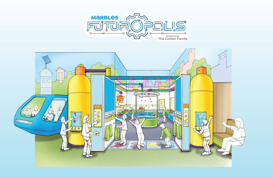 The Futuropolis exhibit at Marbles will join other exhibits focusing on topics including sustainability, money and health.