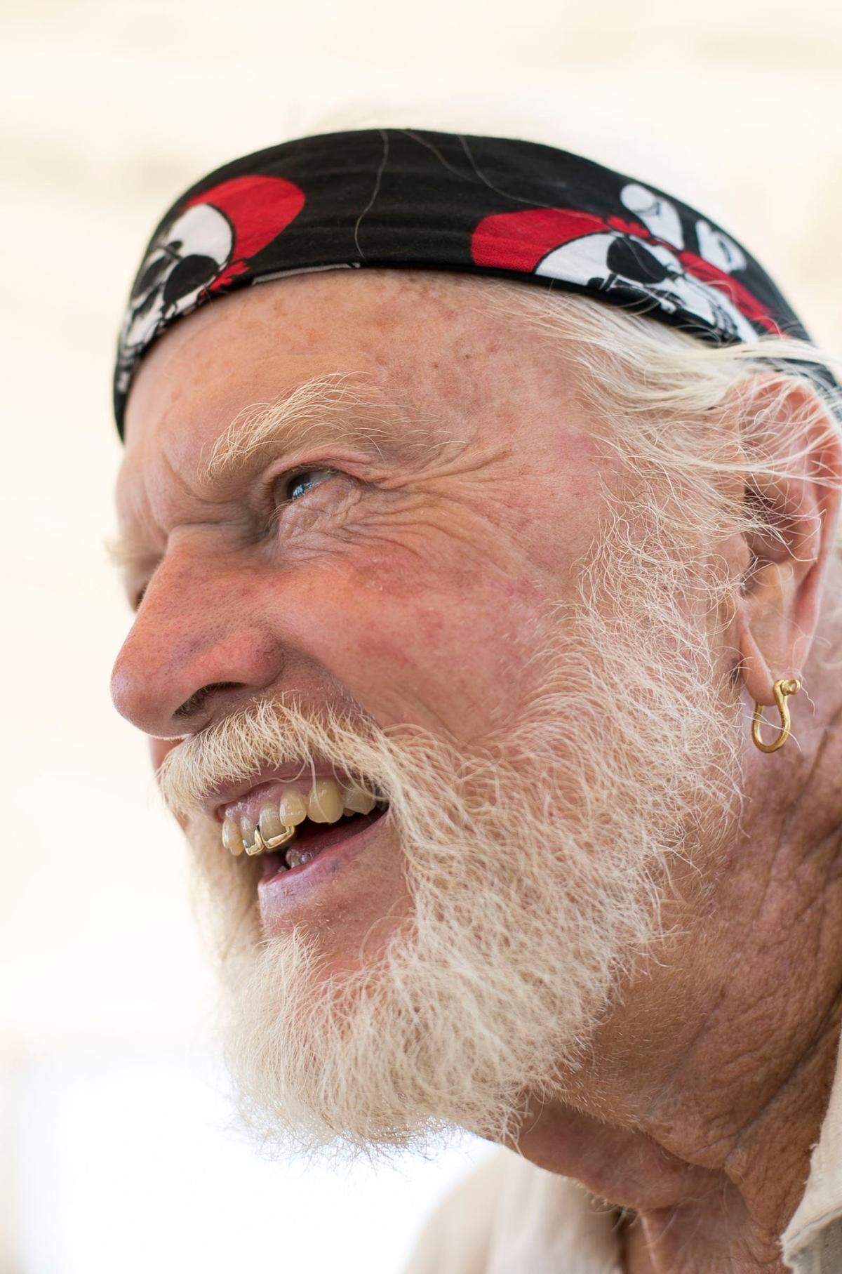 Captain Horatio Sinbad, the iconic face of the Beaufort Pirate Invasion, photographed on Monday, June 25, 2018 aboard the Meka II in Beaufort, N.C.