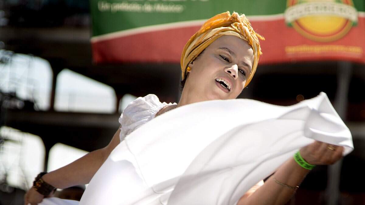 Miriam Rivas performs with Bomba Boriqua, a Puerto Rican dance and music group, at La Fiesta del Pueblo in downtown Raleigh, N.C., in 2014. Hosted by El Pueblo, the annual festival features Latina art, music, and dance as well as information from many local non-profits.