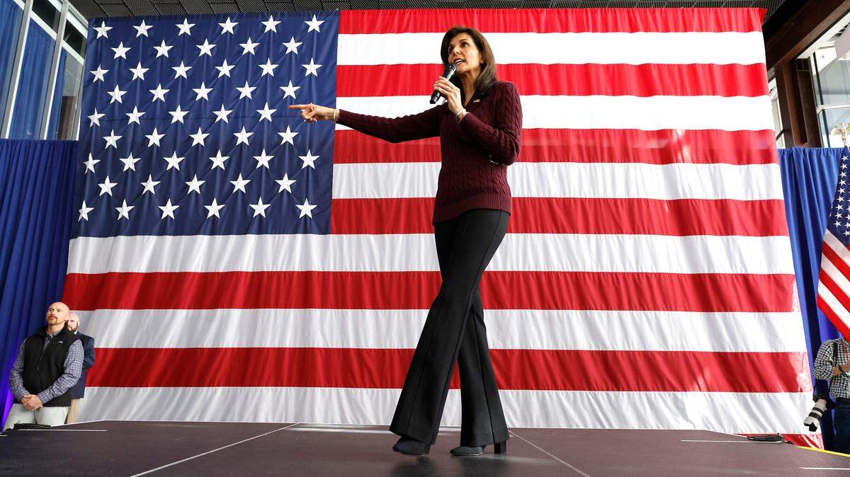 Republican presidential candidate Nikki Haley speaks during a rally at Union Station in Raleigh, N.C., Saturday, March 2, 2024.