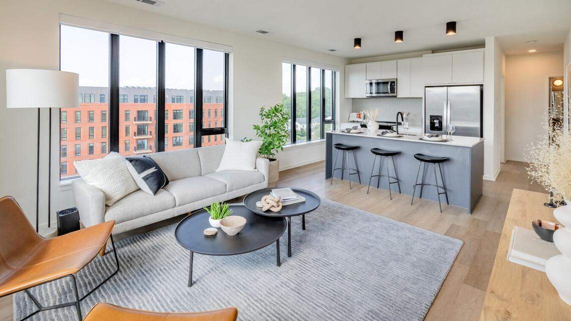 Inside a rental unit at Rigsbee Collection apartments, which recently opened at 318 W. Corporation St. in Durham with 178 units -- many between 360 and 500 square feet amid growing demand for “micro-units.”