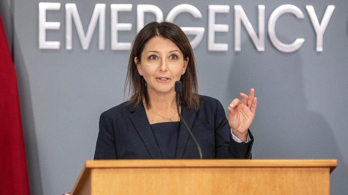 Dr. Mandy Cohen, secretary of the North Carolina Department of Health and Human Services, speaks during a briefing on North Carolina’s coronavirus pandemic response at the NC Emergency Operations Center in Raleigh on Nov. 30, 2021. Cohen stepped down from her job at the end of 2021.