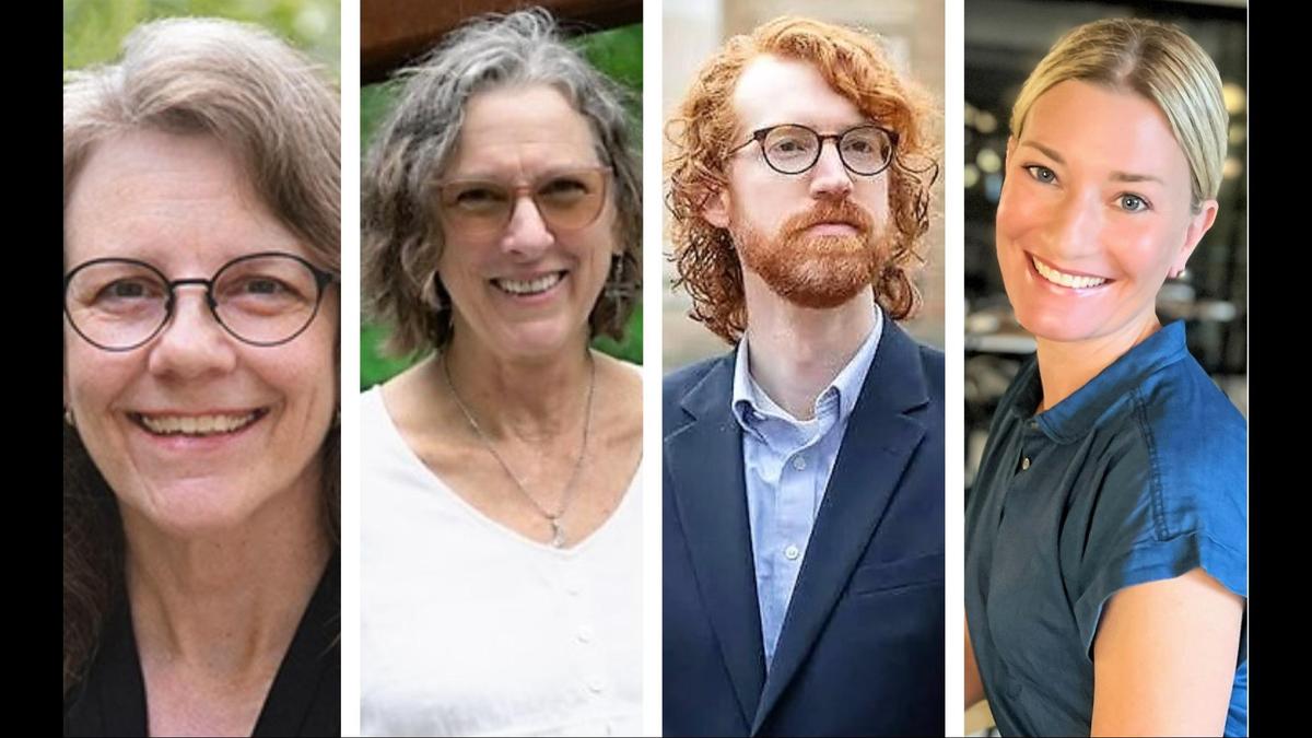 Chapel Hill Town Council incumbent Amy Ryan (from left) and newcomers Melissa McCullough, Theodore Nollert and Elizabeth Sharp will join the board in December after winning the Tuesday, Nov. 7, 2023, municipal election.