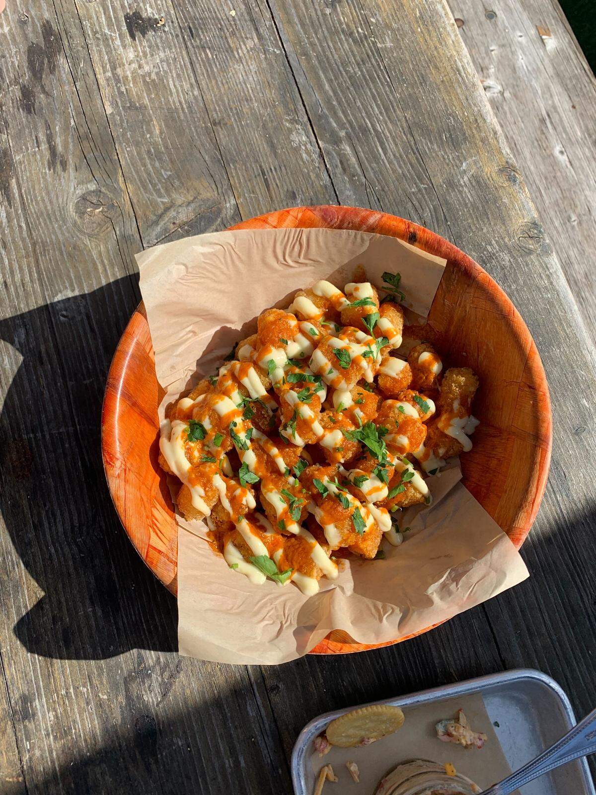 A basket of fancified tater tots from Standard Beer.