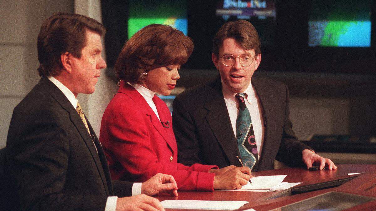 Greg Fishel reports the weather on the 5 p.m. news, alongside former WRAL anchors David Crabtree and Pam Saulsby. Longtime central North Carolina residents, such as Gina Eaves, may have grown up watching Fishel on TV.