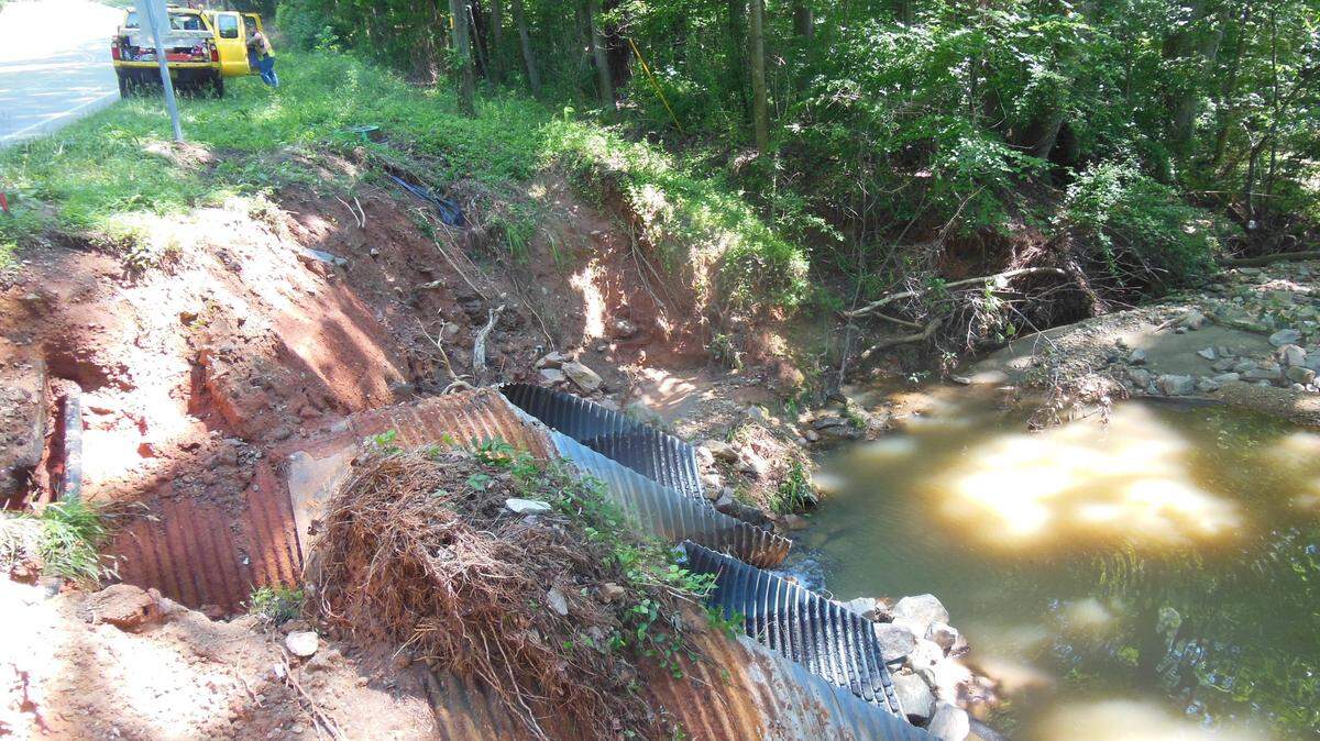 The shoulder of Lead Mine Road in North Raleigh has washed away about 1,000 feet north of West Millbrook Road. Crews will close the road during most of three days this week to make repairs.