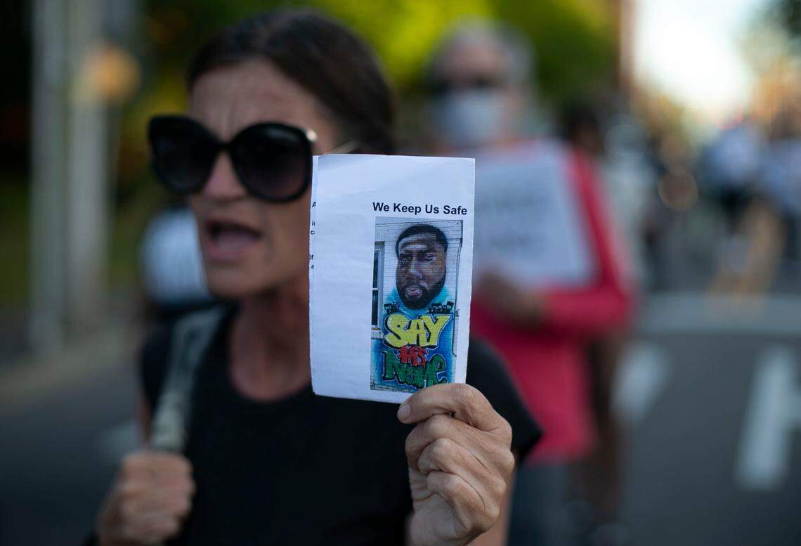 Demonstrators march, calling for justice in the Andrew Brown Jr. case on Friday, May 21, 2021 in Elizabeth City, N.C. Demonstrators have marched everyday following the death of Andrew Brown Jr. at the hands of Pasquotank County deputies who were serving an arrest warrant on April 21, 2021.