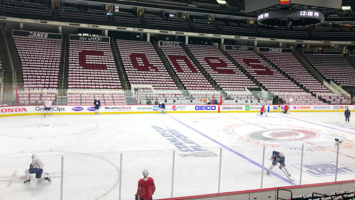 The Carolina Hurricanes have given out towels for every playoff home game, and the teamÕs promotional staff has used the towels to spell words in the stands like ÒJERKSÓ and ÒNOISEÓ among other messages.