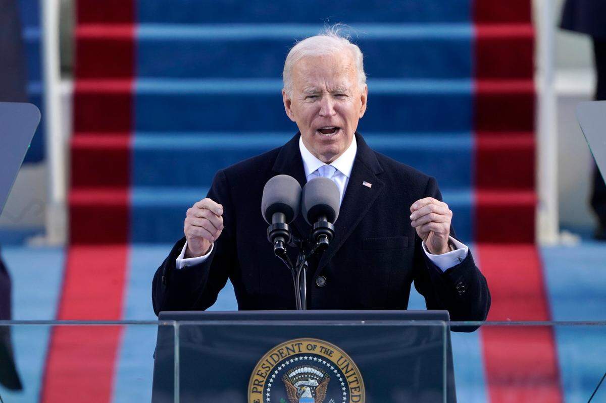 President Joe Biden speaks during the 59th Presidential Inauguration at the U.S. Capitol in Washington, Wednesday, Jan. 20, 2021.