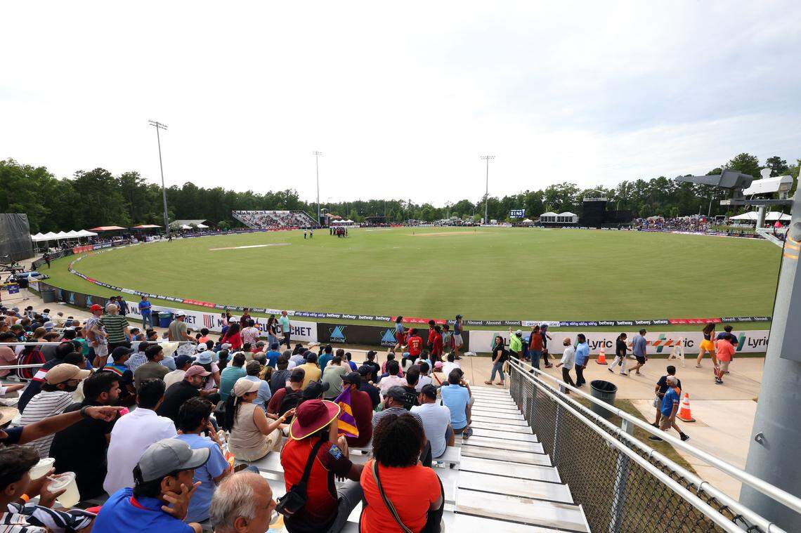 Fans attend match nine of Major League Cricket season 1 between Washington Freedom and the Los Angeles Knight Riders held at Church Street Park in Morrisville, NC, on July 20, 2023.