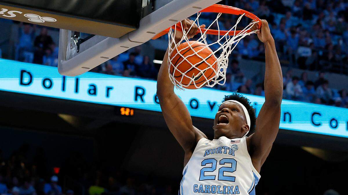 North Carolina’s Ven-Allen Lubin slams in two during the second half of the Tar Heels’ 93-67 win over La Salle on Saturday, Dec. 14, 2024, at the Smith Center in Chapel Hill, N.C.