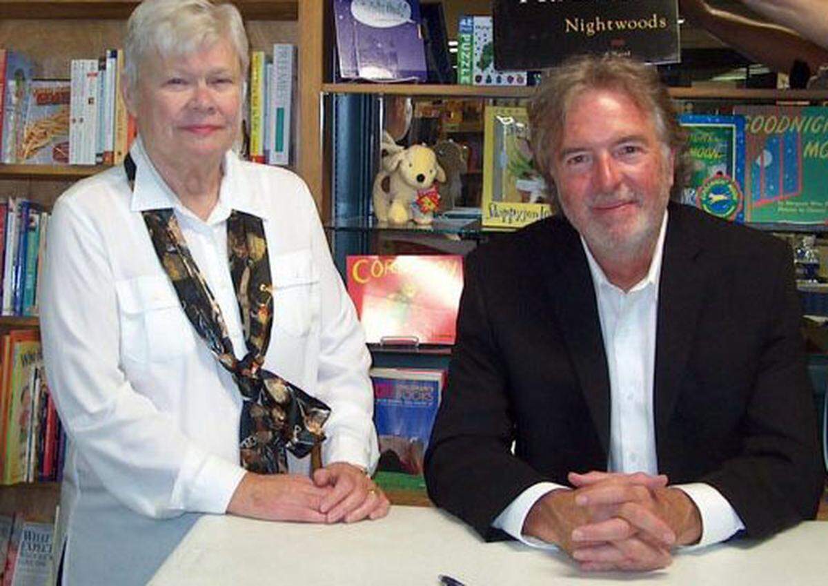 Nancy Olson, the late owner of Raleigh's Quail Ridge Books, and author Charles Frazier at a book signing for his novel, "Nightwoods," in 2011. Frazier dedicates his newest book, "Varina," to Olson.