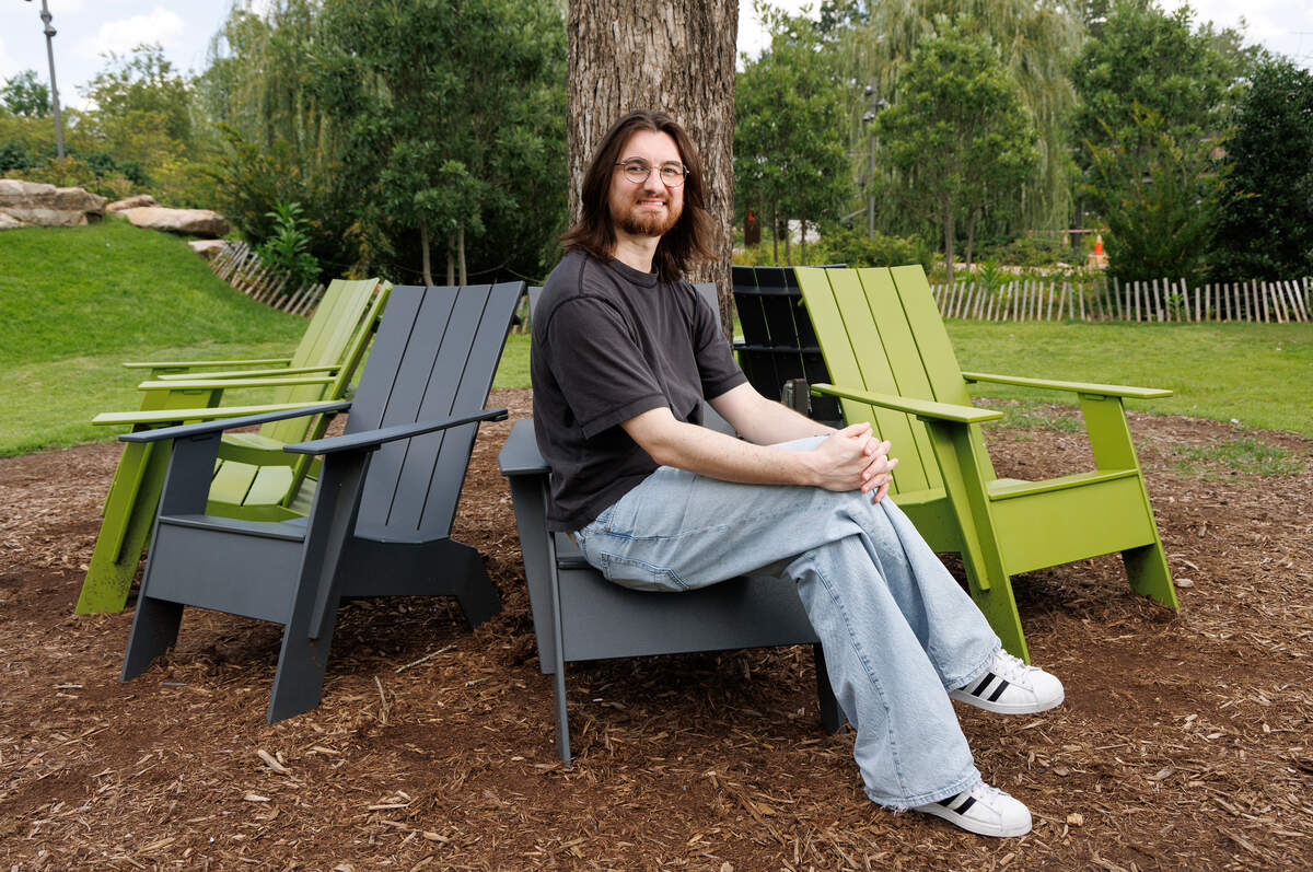 Landon Bryant, Instagram star of “Landon Talks,” poses for a portrait on Thursday, July 24, 2025, in Cary, N.C. Bryant performs on Thursday night at Raleigh Improv.