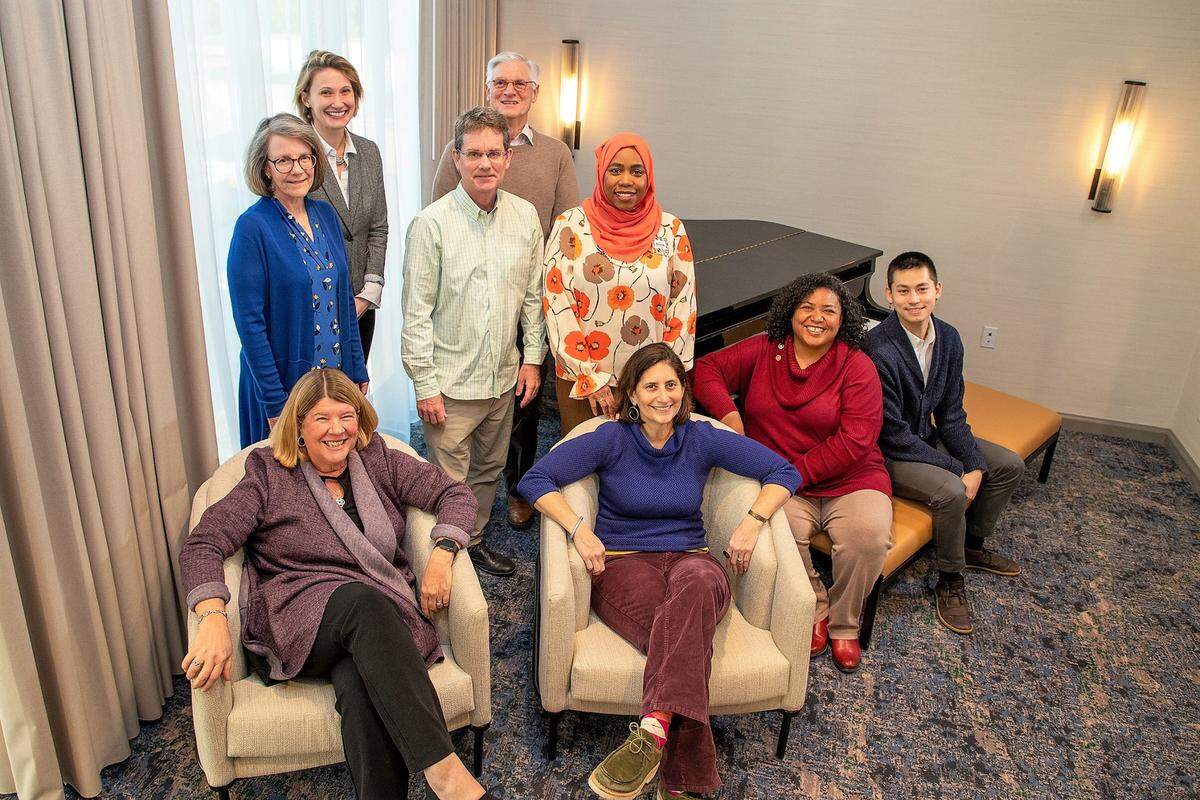 Chapel Hill’s Town Council members -- Amy Ryan (top, left to right), Jessica Anderson, Adam Searing, Michael Parker, Paris Miller-Foushee, Mayor Pam Hemminger (bottom, left to right), Mayor Pro Tem Karen Stegman, and members Camille Berry and Tai Huynh -- met Saturday, Feb. 4, 2023, to talk about budget priorities and over $60 million in unmet and delayed needs.