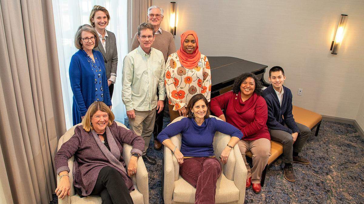 Chapel Hill’s Town Council members -- Amy Ryan (top, left to right), Jessica Anderson, Adam Searing, Michael Parker, Paris Miller-Foushee, Mayor Pam Hemminger (bottom, left to right), Mayor Pro Tem Karen Stegman, and members Camille Berry and Tai Huynh -- met Saturday, Feb. 4, 2023, to talk about budget priorities and over $60 million in unmet and delayed needs.