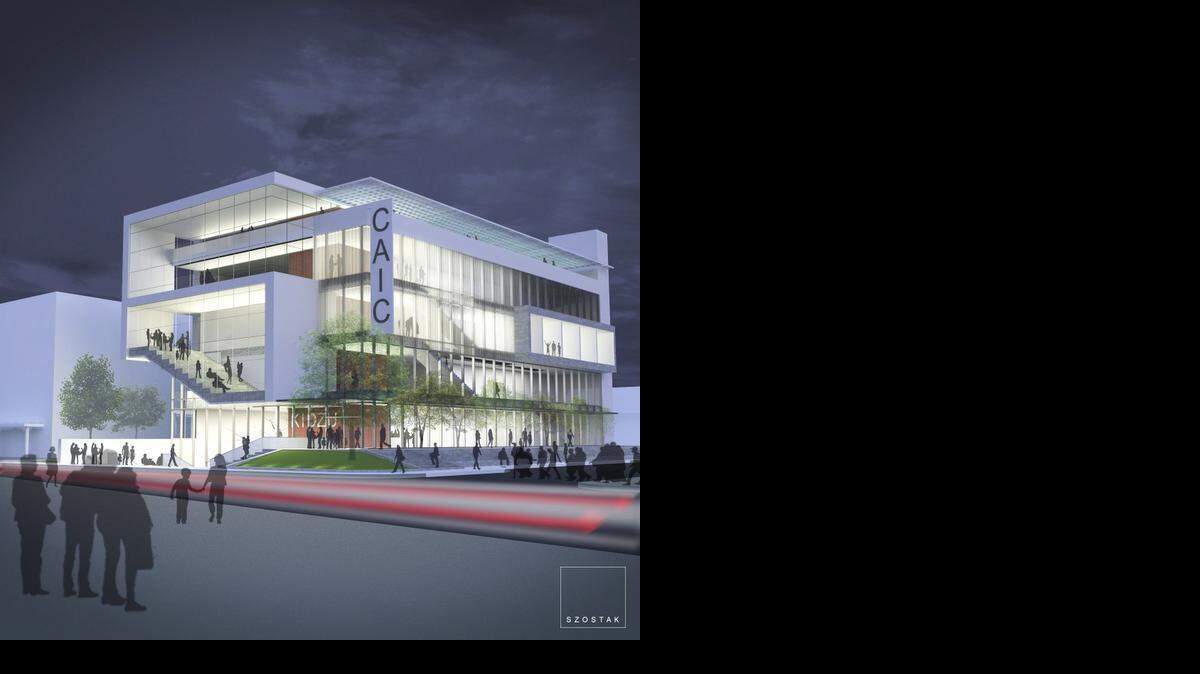 Architect Phil Szostak says this is one concept of how the proposed Carrboro Arts and Innovation Center might look.
