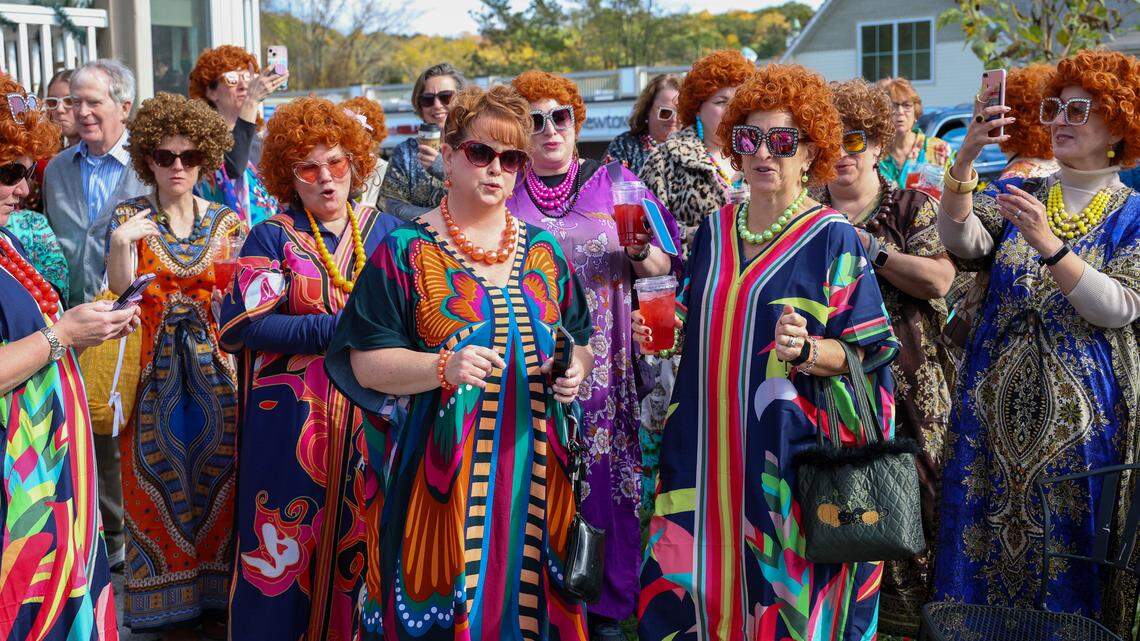 Cary hosts Mrs. Roper Romp, a flamboyant fund-raiser with floral caftans and frizzy wigs