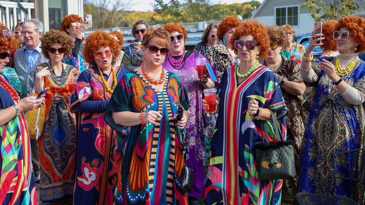 The scene at a recent Mrs. Roper Romp in Omaha, Nebraska, which drew dozens of imitators.