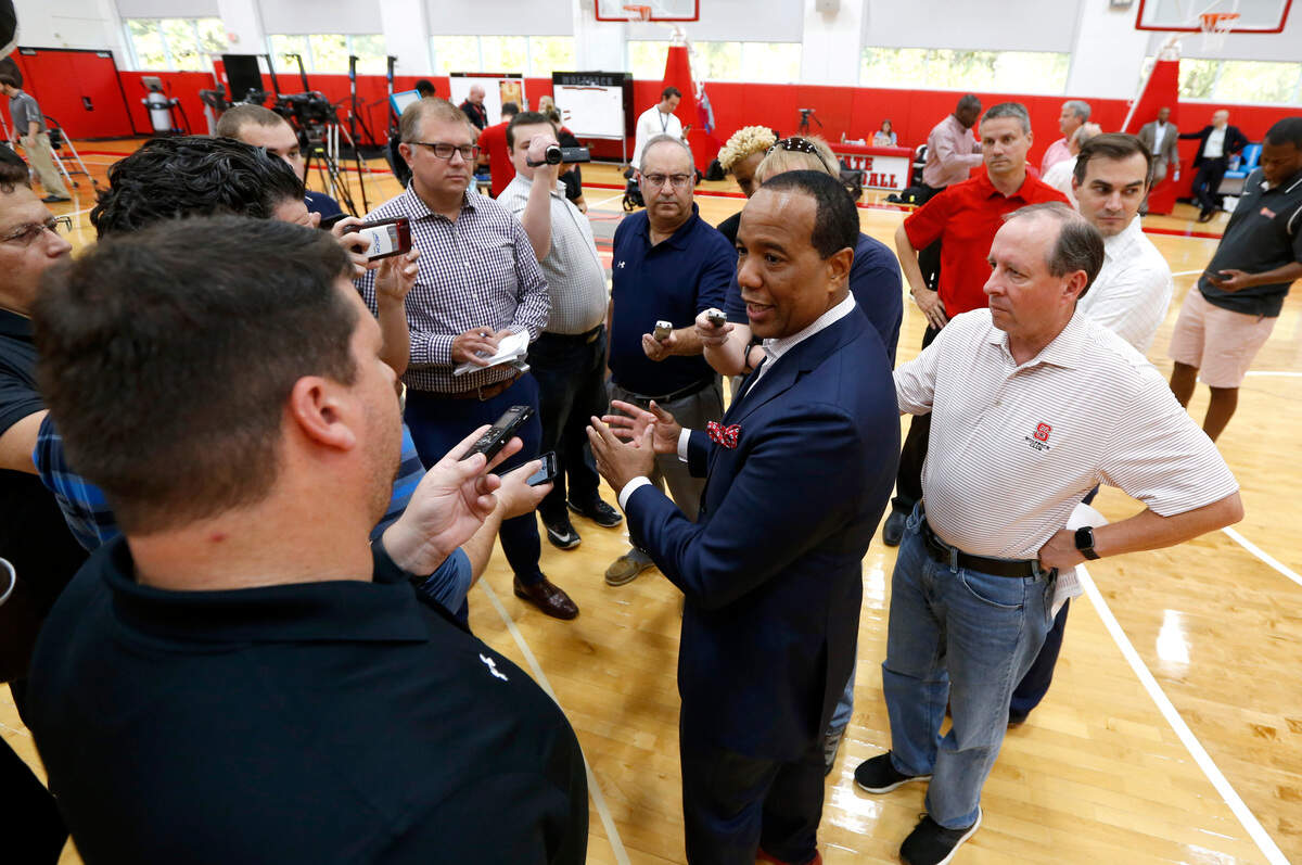 N.C. State head coach Kevin Keatts talks with the media during N.C. State basketball’s media day in Raleigh, N.C., Thursday, October 3, 2019.